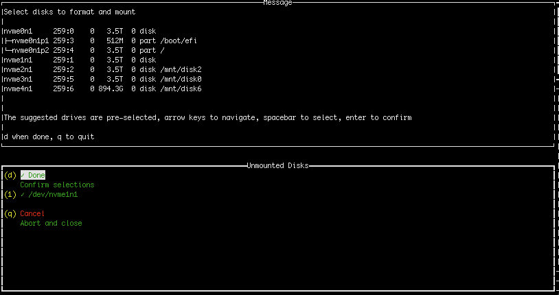 Cluster Bloom disk selection