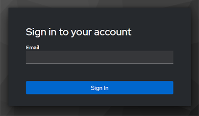 Login screen to AMD Resource Manager first asks users for their email address.