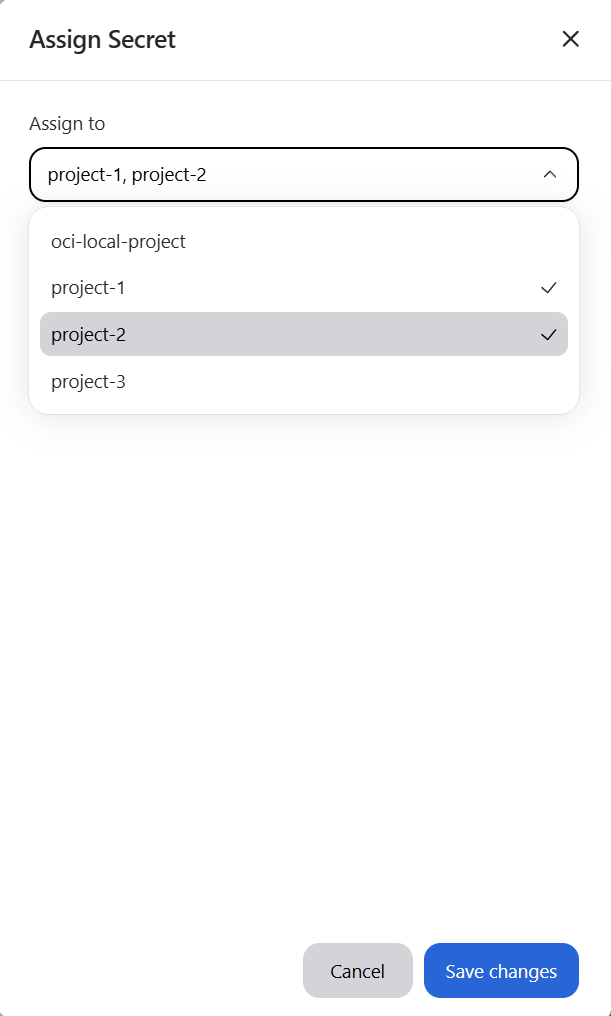 The edit assignment modal.