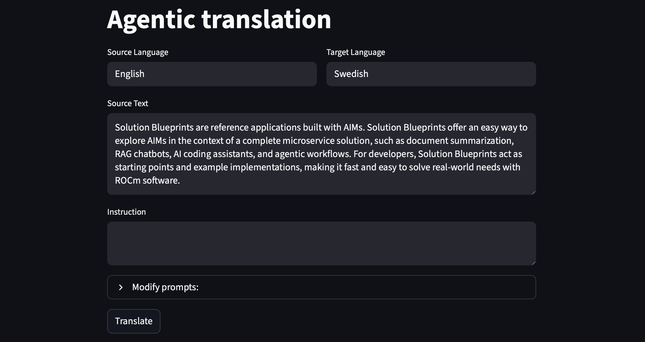 agentic-translation UI