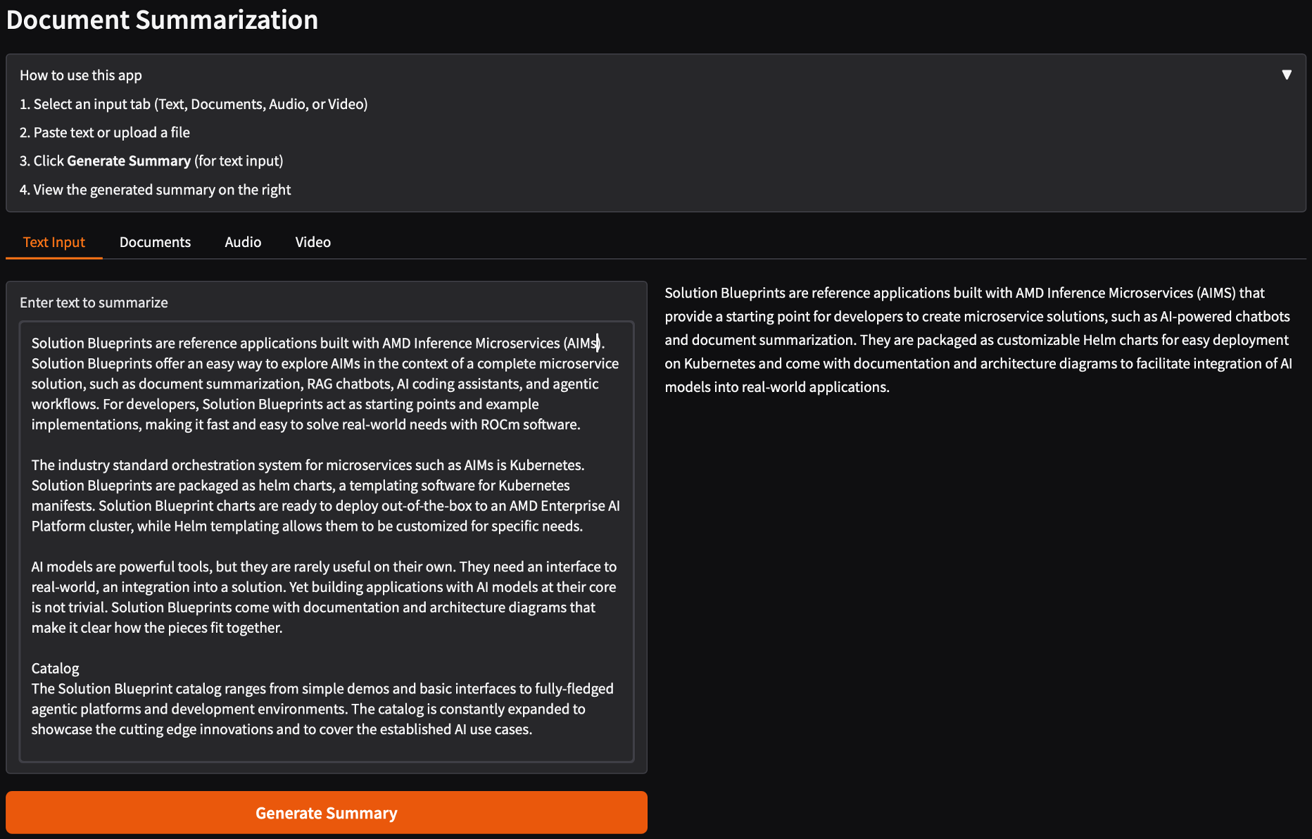 Document Summarization UI