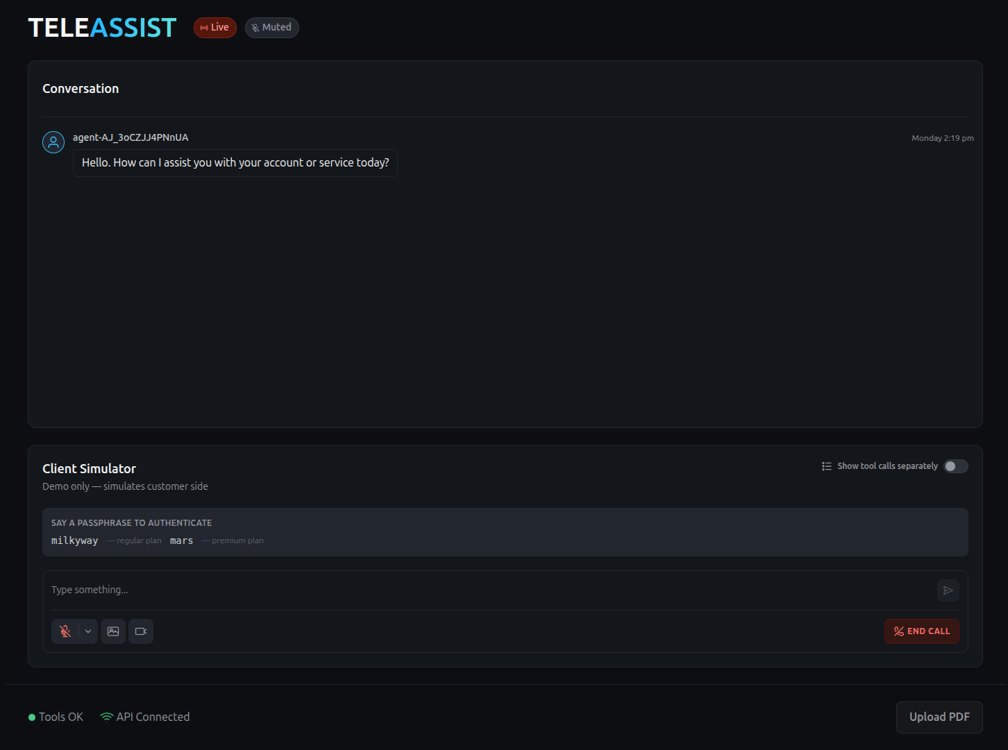 Telecom Assistant UI